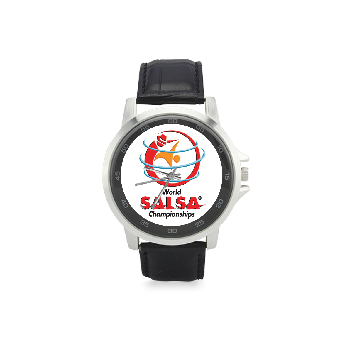 WSC Unisex Stainless Steel Leather Strap Watch-Private Collection - World Salsa Championships