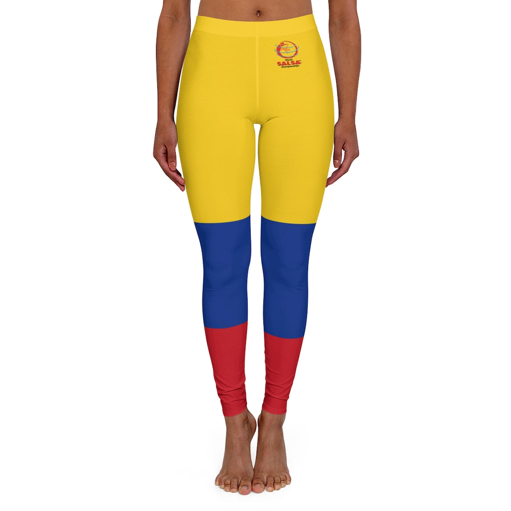 Women's Spandex Leggings with Colombia Flag - World Salsa Championships