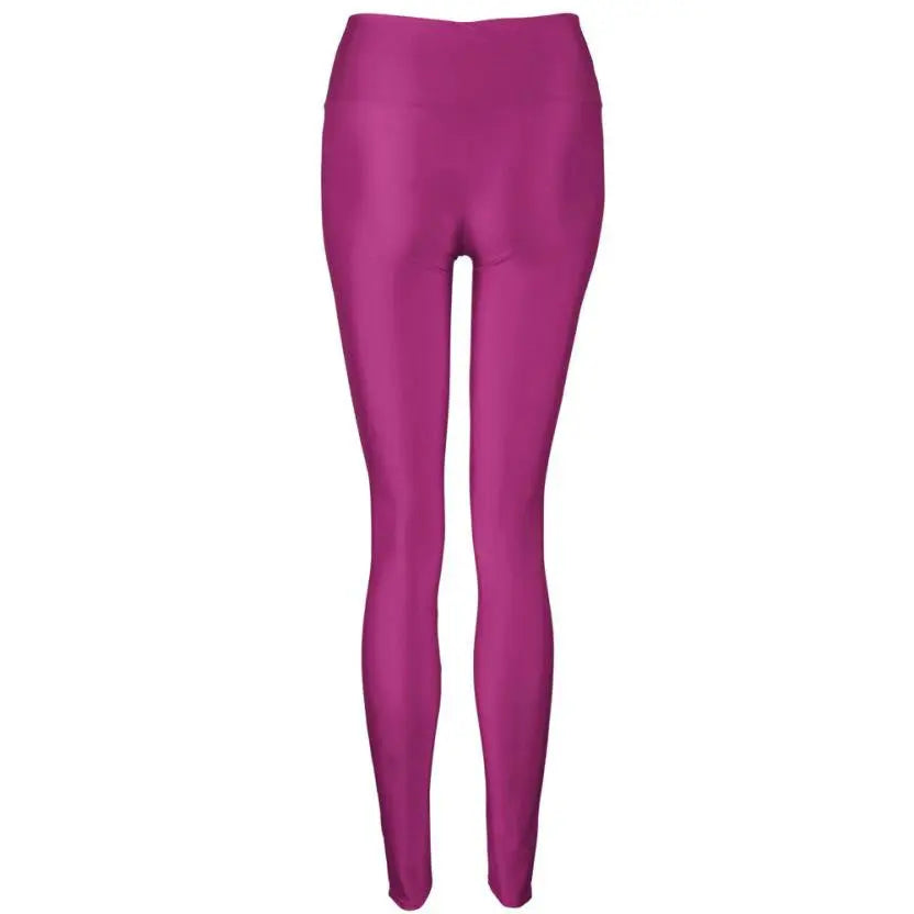 Leggins- Fashion Women Pants Shiny Elastic High Waist Stretchy Candy Colors Ladies Dance Leggings Slim Fit Nine pants - World Salsa Championships