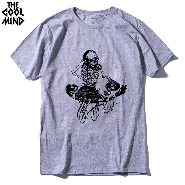 COOLMIND casual 100% COTTON o neck ear phone DJ printed men t shirt - World Salsa Championships