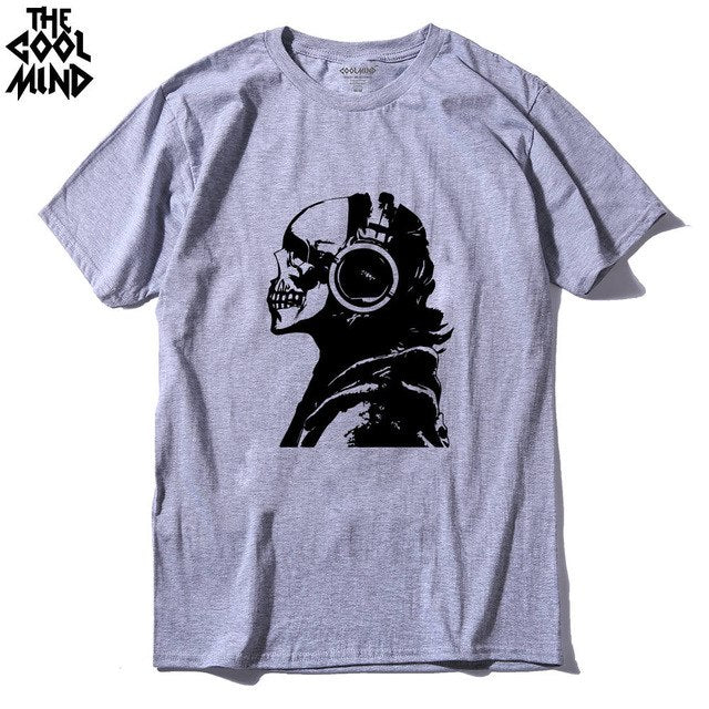 COOLMIND casual 100% COTTON o neck ear phone DJ printed men t shirt - World Salsa Championships