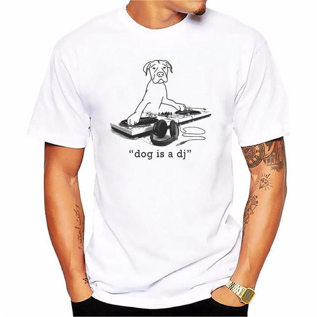 Trendy Melon Printed T shirt Men DJ Music Dog Soft Cotton Tshirt Funny Tops Casual - World Salsa Championships