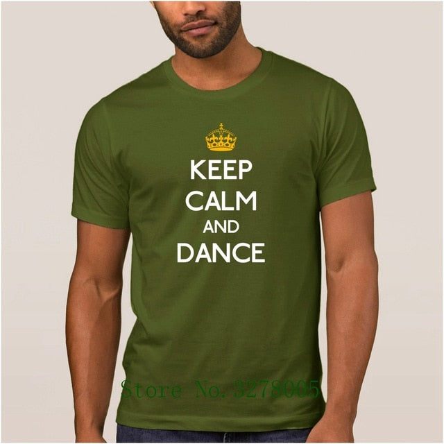 Brand La Maxpa Fashion T Shirt Men Keep Calm And Dance Regular T-Shirt For Men Spring Autumn Round Neck Clothing Regular Tshirt - World Salsa Championships