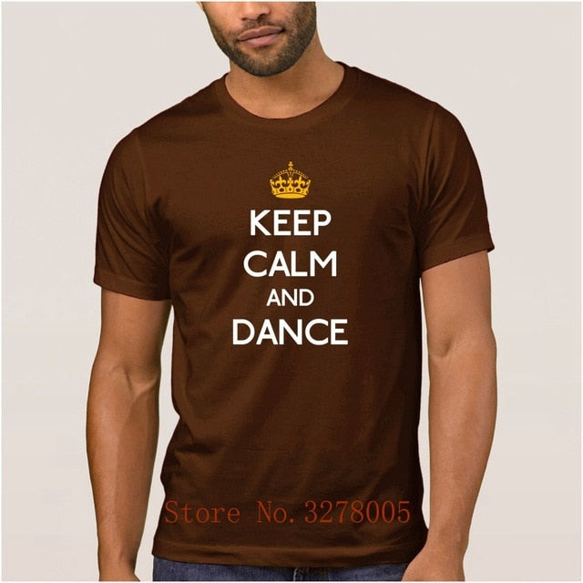 Brand La Maxpa Fashion T Shirt Men Keep Calm And Dance Regular T-Shirt For Men Spring Autumn Round Neck Clothing Regular Tshirt - World Salsa Championships