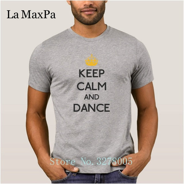 Brand La Maxpa Fashion T Shirt Men Keep Calm And Dance Regular T-Shirt For Men Spring Autumn Round Neck Clothing Regular Tshirt - World Salsa Championships