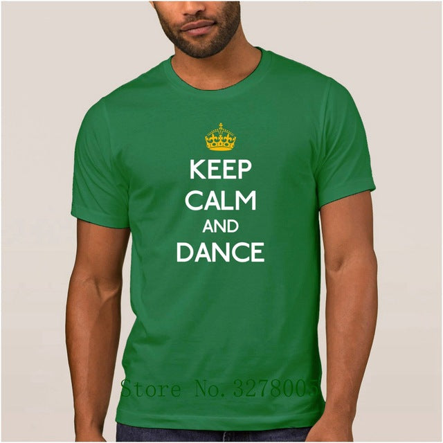 Brand La Maxpa Fashion T Shirt Men Keep Calm And Dance Regular T-Shirt For Men Spring Autumn Round Neck Clothing Regular Tshirt - World Salsa Championships