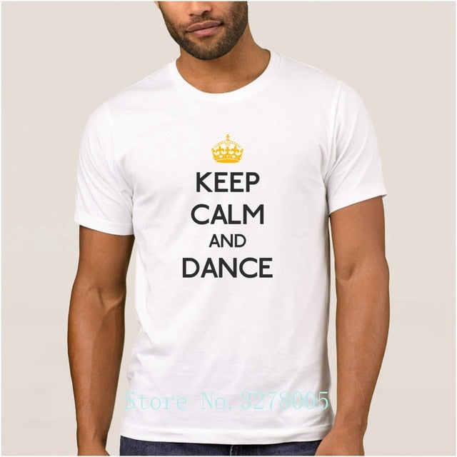 Brand La Maxpa Fashion T Shirt Men Keep Calm And Dance Regular T-Shirt For Men Spring Autumn Round Neck Clothing Regular Tshirt - World Salsa Championships
