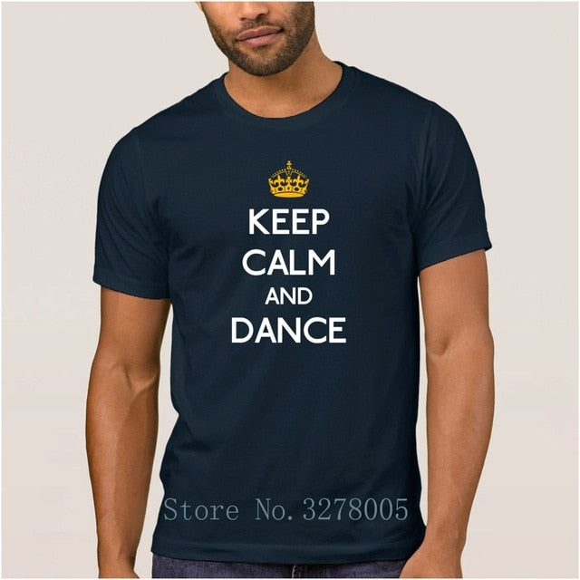 Brand La Maxpa Fashion T Shirt Men Keep Calm And Dance Regular T-Shirt For Men Spring Autumn Round Neck Clothing Regular Tshirt - World Salsa Championships
