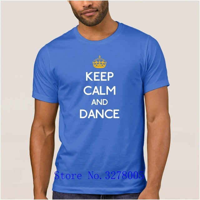 Brand La Maxpa Fashion T Shirt Men Keep Calm And Dance Regular T-Shirt For Men Spring Autumn Round Neck Clothing Regular Tshirt - World Salsa Championships