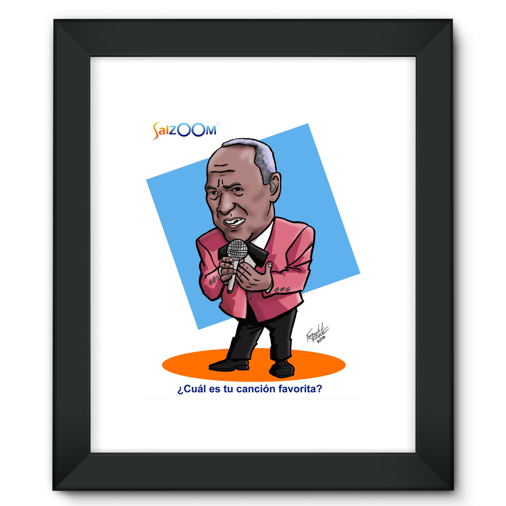 Cheo Feliciano Framed Fine Art Print. Caricature - World Salsa Championships